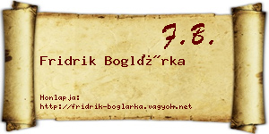 Fridrik Boglárka névjegykártya