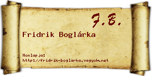 Fridrik Boglárka névjegykártya