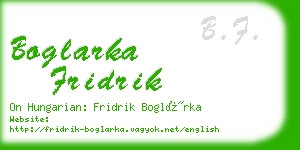 boglarka fridrik business card